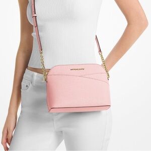 Michael Kors Jet Set Medium Dome Blush Pink Crossbody Bag